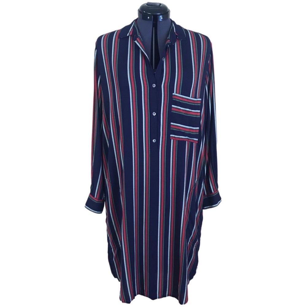 VELVET By Graham & Spencer Striped Shirt Dress Anthropologie Small 4 6 Medium M